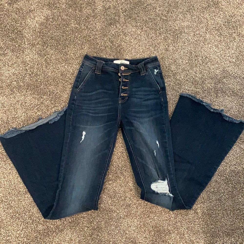 Kancan dark wash stretch flares